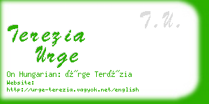 terezia urge business card